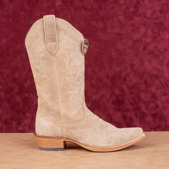 Ariat Women Hazen Taupe Suede Western Cowboy Party Festival Boots sz 8 - Picture 4 of 10